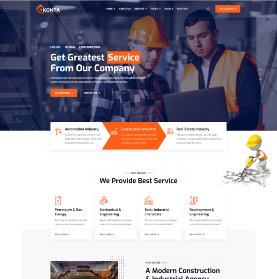 Konta - Construction & Real Estate Company HTML Template